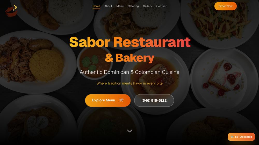 Sabor Restaurant & Bakery website